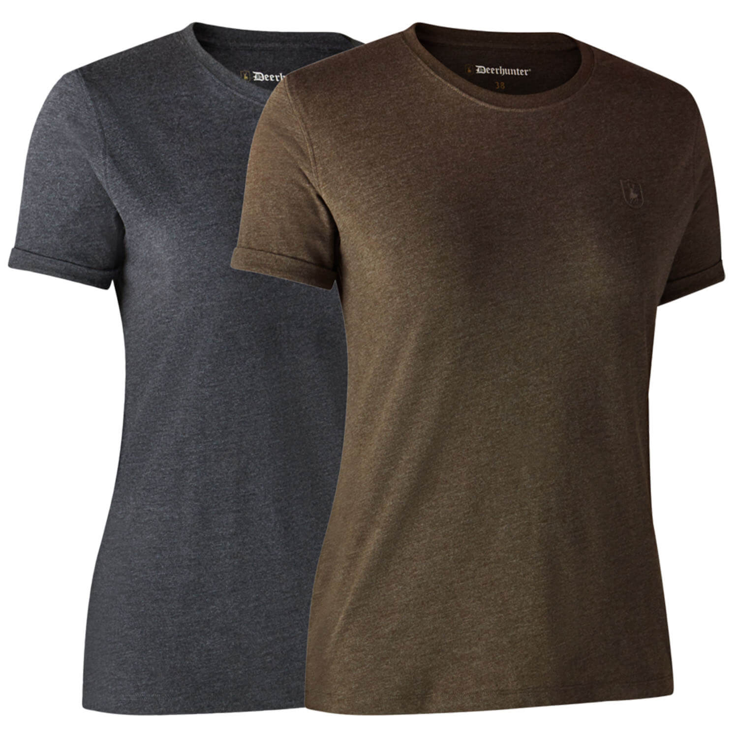 Deerhunter Women T-shirt Basic 2er-pack (Brown/Grey) - Hunting Shirts