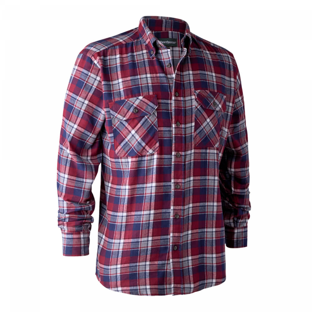 Deerhunter flanell shirt Marvin (Red Check) - Hunting Shirts