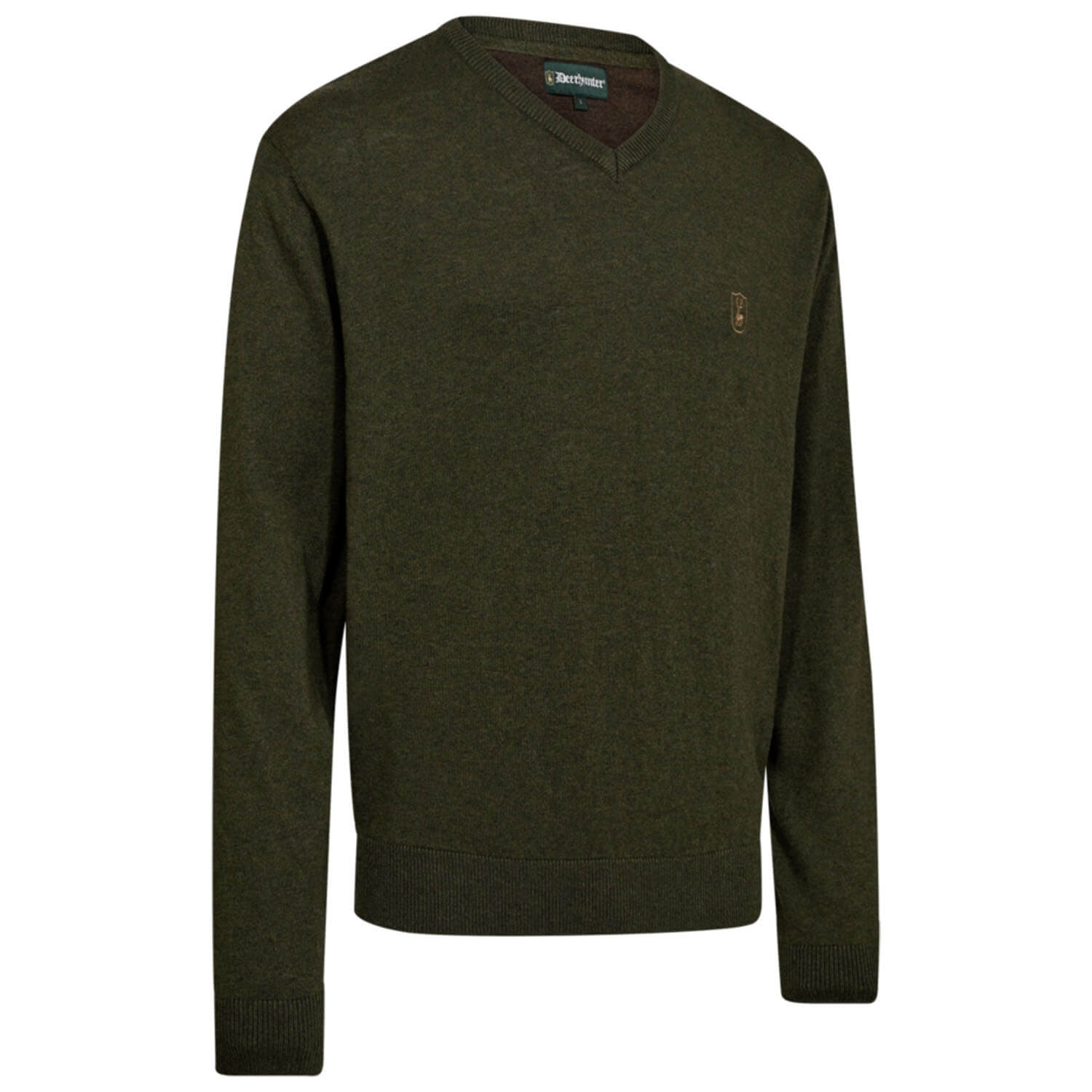  Deerhunter Harrington knitted jumper with V-neck (green)