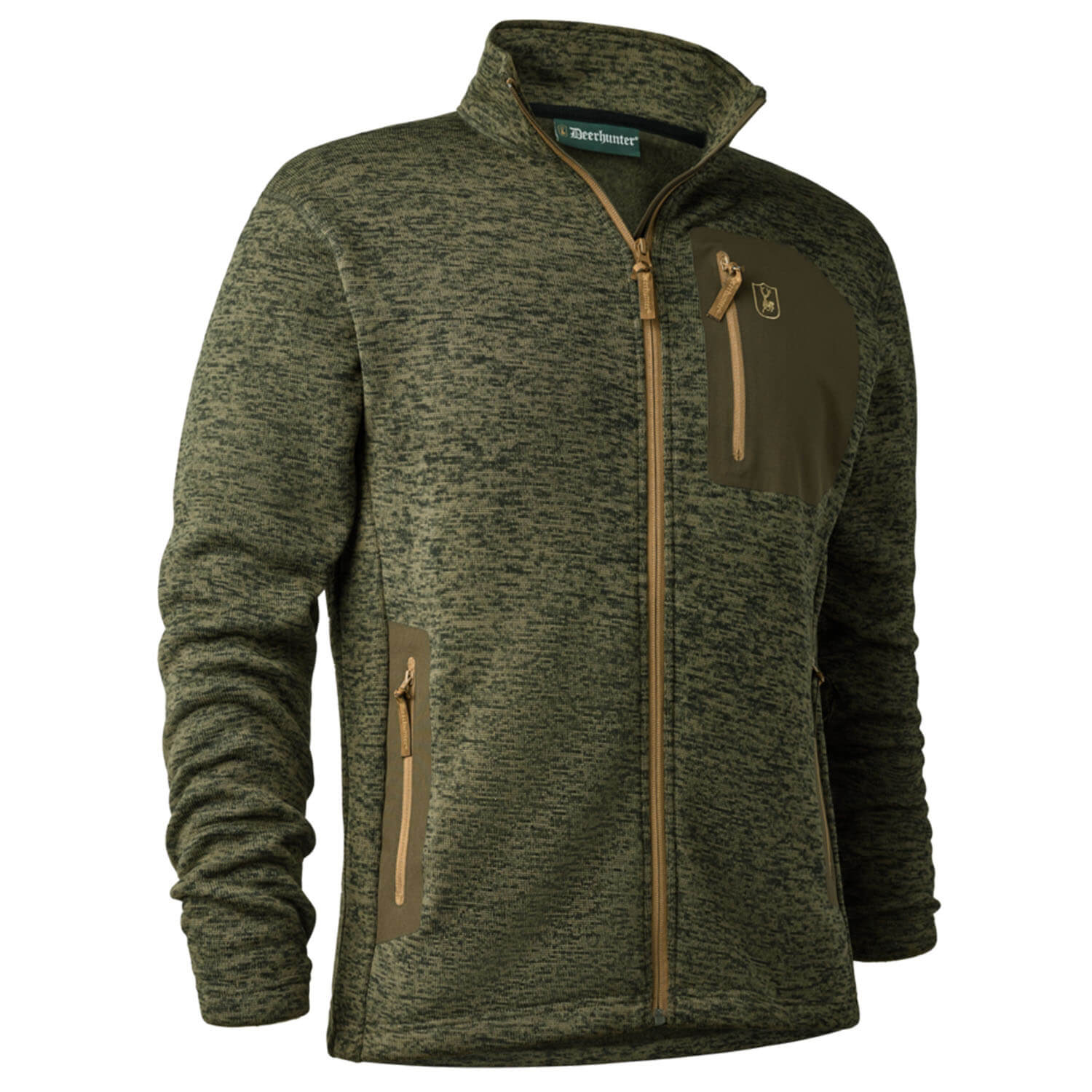 Deerhunter knitt fleece sarek (olive night melange) - Hunting Jackets