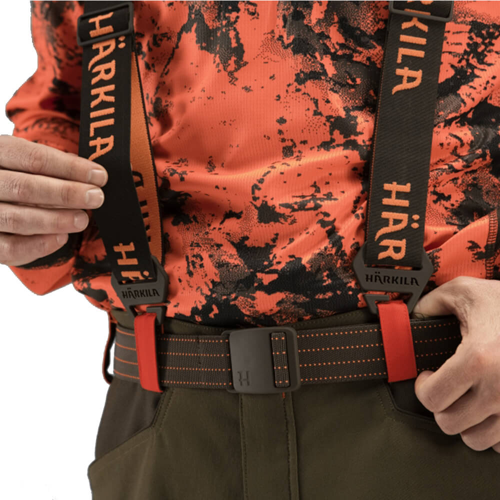 Härkila Suspenders Wildboar Pro Tech (brown/orange blaze)