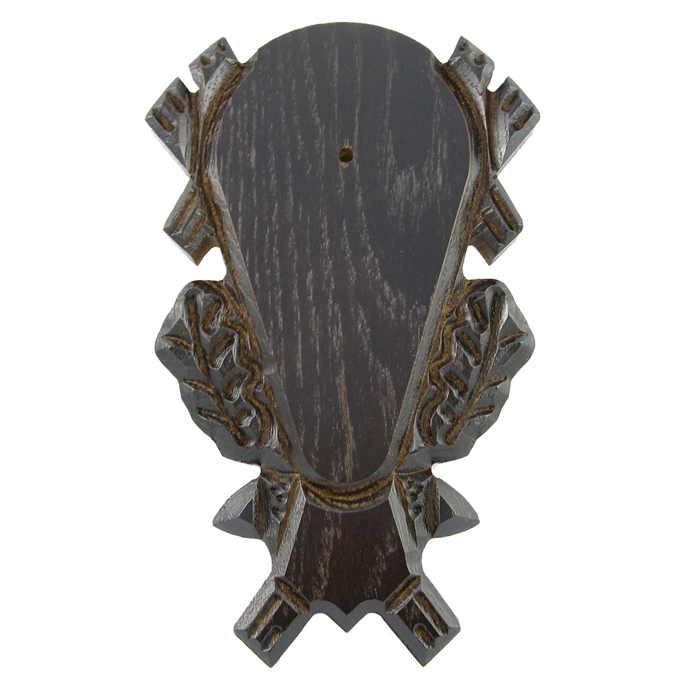 Horn board with mandible box (dark oak, decorated) - Taxidermy Accessories