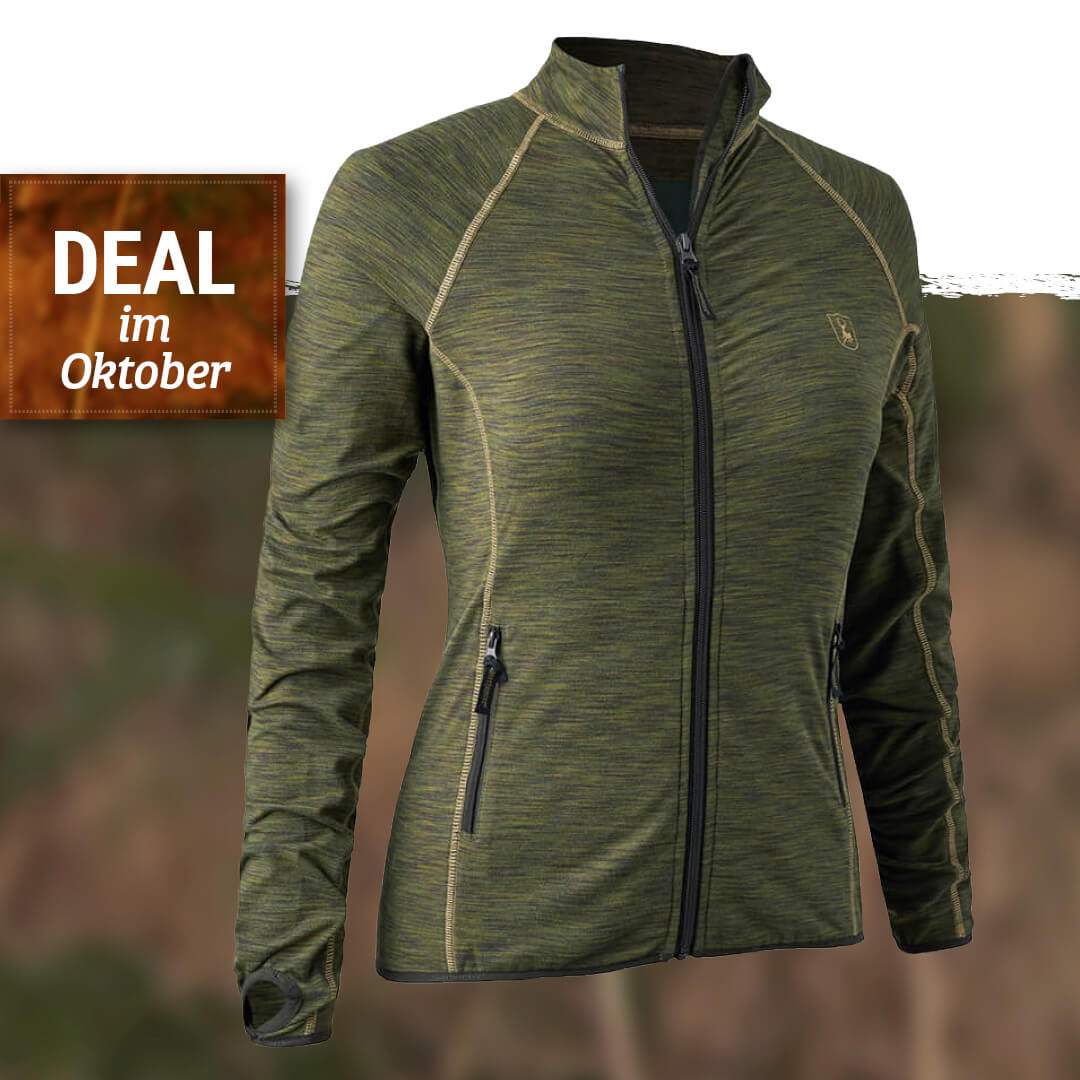 Deerhunter Lady Ins. Fleece Jacket (Green melange) - Women's Hunting Clothing 