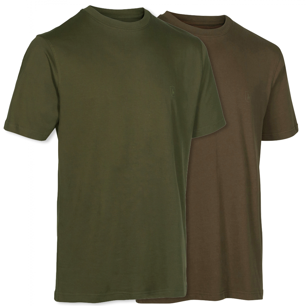 Deerhunter Double T-Shirts - Green/Brown - T-Shirts