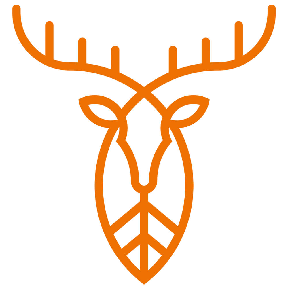Pirscher Gear Sticker Deer (orange) - Gifts For Hunters