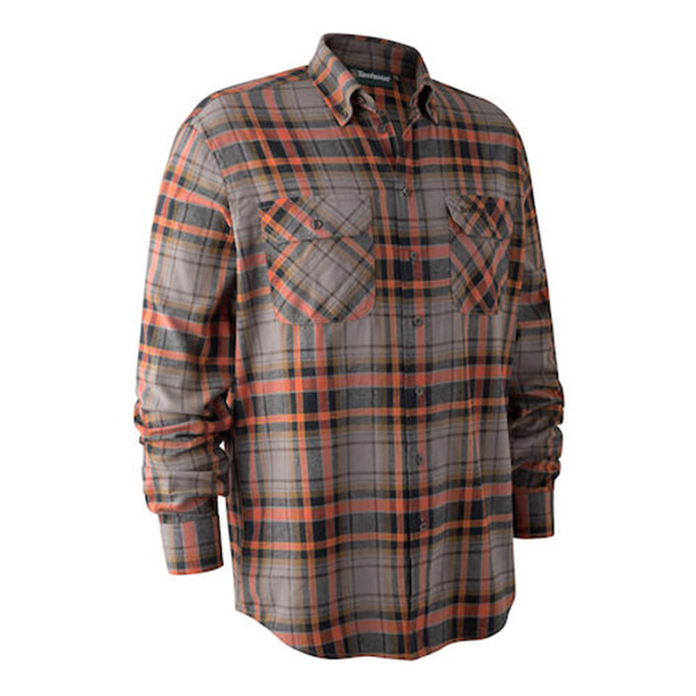 Deerhunter flanell shirt Marvin (Orange Check) - Shirts