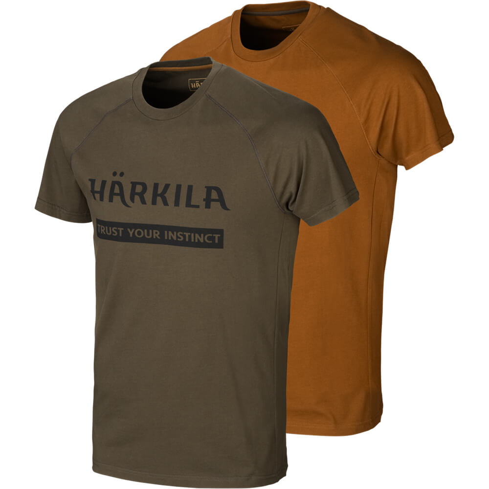 Härkila T-Shirt 2er-pack Logo (Willow green/Rustique) - T-Shirts