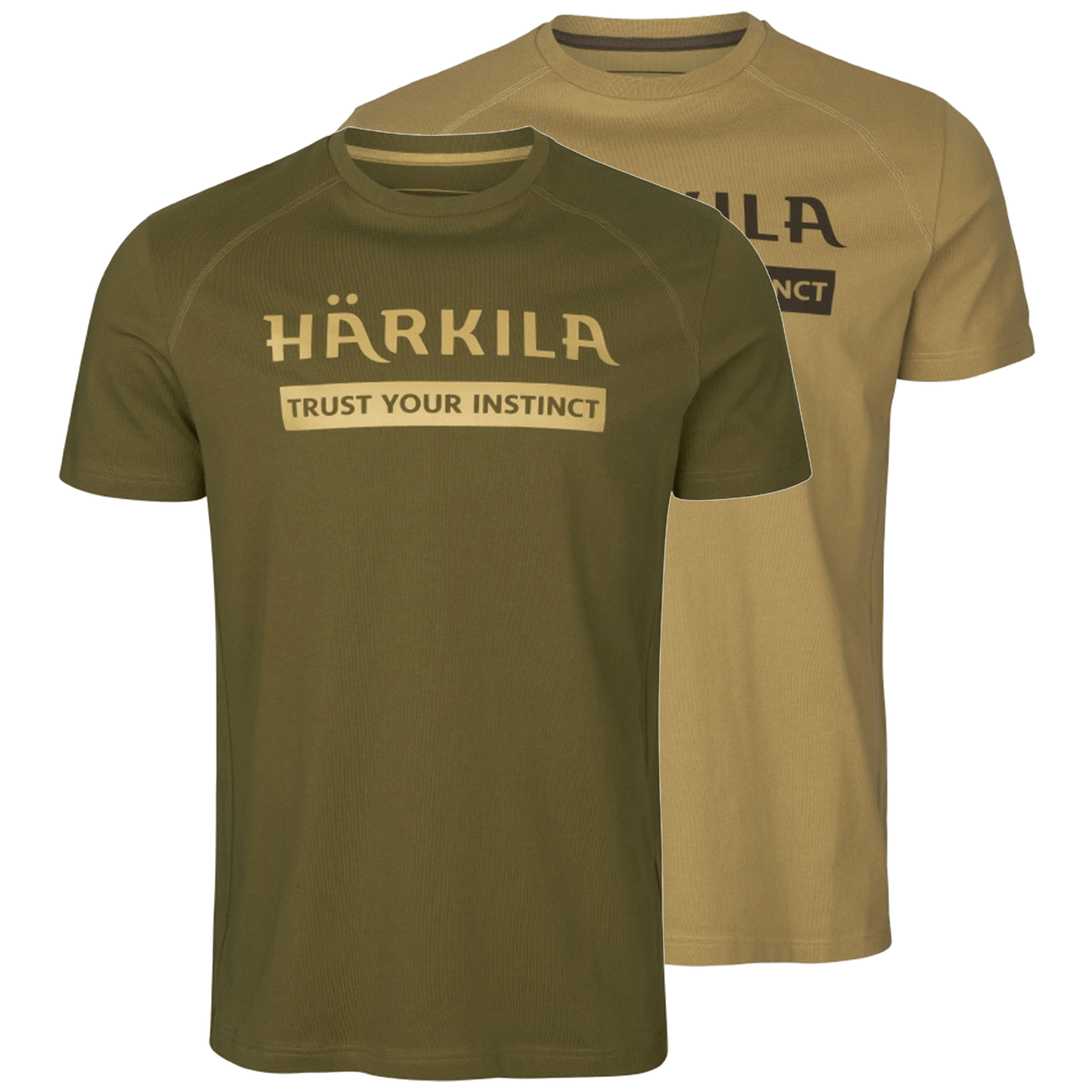 Härkila T-shirt 2er-pack Logo (Antique sand/Dark olive) - T-Shirts