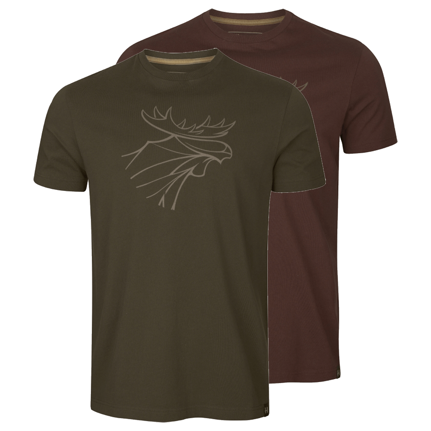 Härkila T-Shirt 2er-pack Graphic (Willow green/Burgundy) - T-Shirts