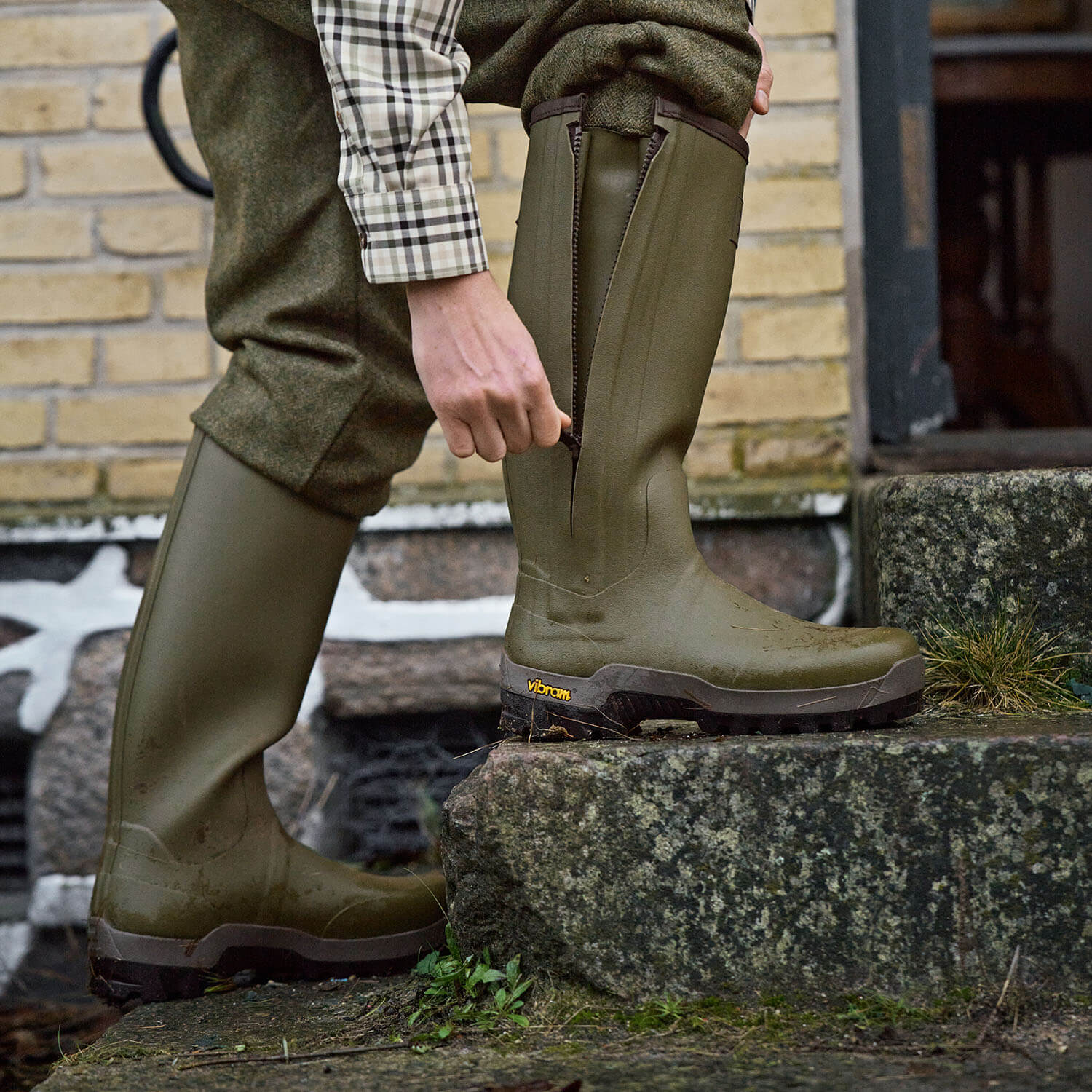 Härkila Rubber Boots Forester Zip (Dark Olive)