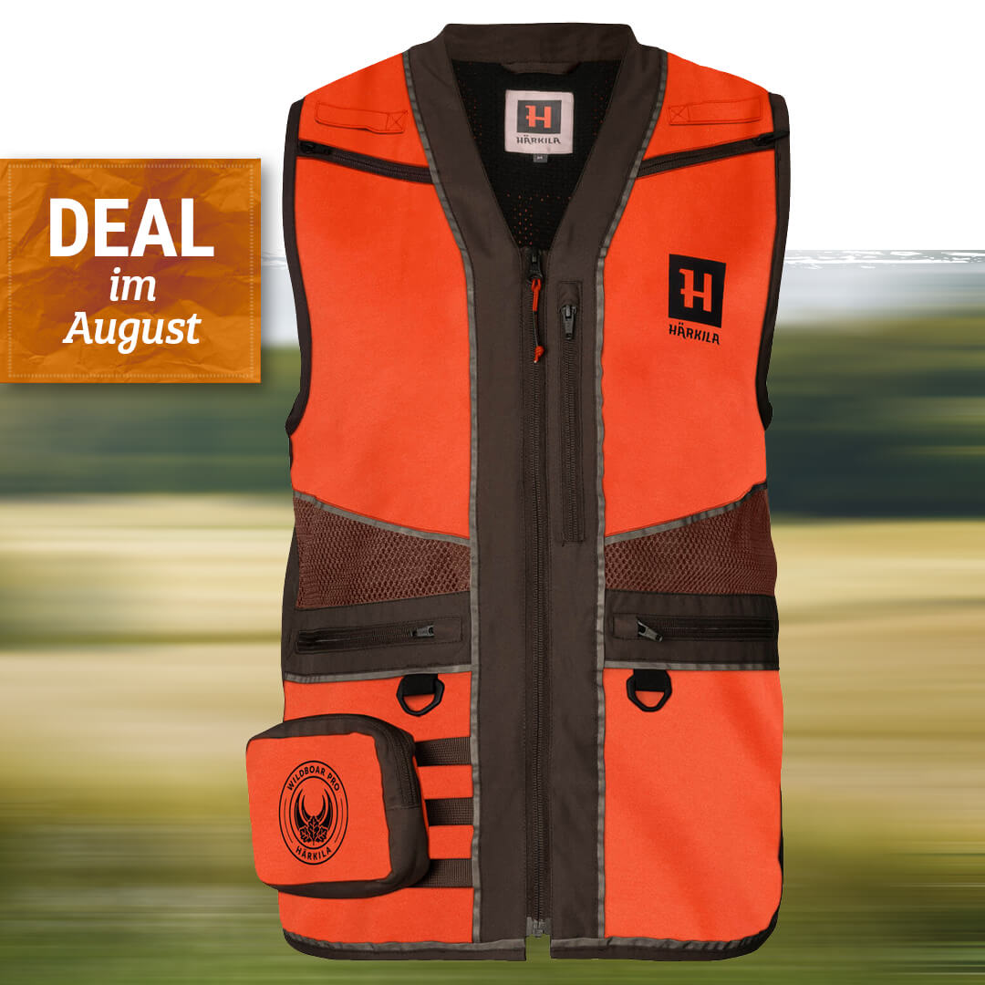 Härkila Waistcoat Wildboar Pro Blaze (Orange/Brown) - Men's Hunting Clothing